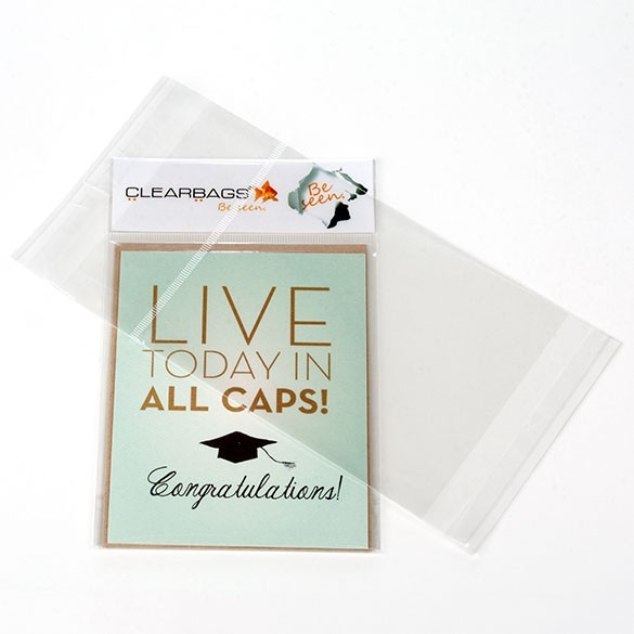 Header Bags allow for brand personalization and messaging without blocking the card itself. 