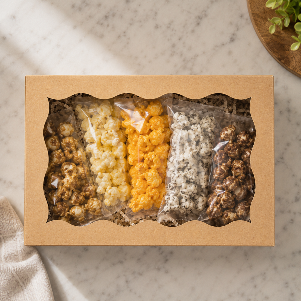 Product Spotlight: The WKRG86 Kraft Paper Scalloped Window Box combines a food-safe interior lining with a clear PET window and elegant scalloped design for a more upscale presentation.
