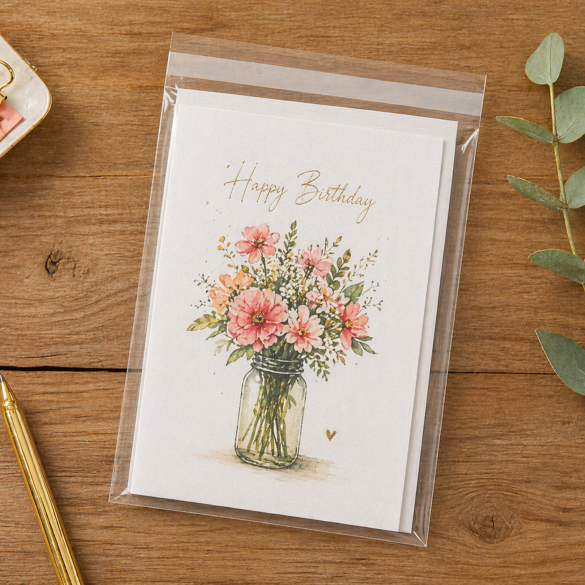 B75 is one of ClearBags' most popular sized Flap Seal Bags! Perfect for greeting cards, photos, cookies, favors, crafts, and more.