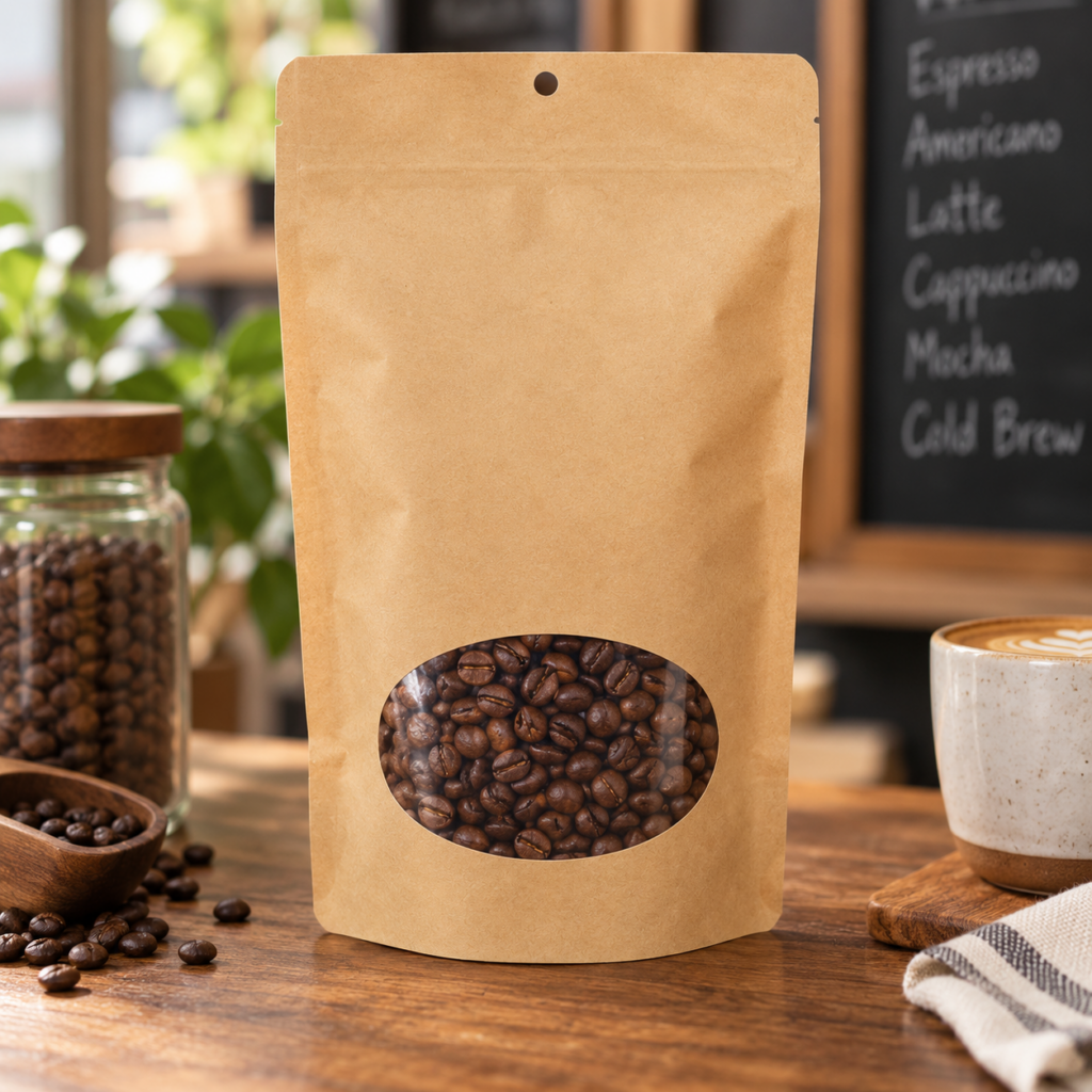 ZBGEO4K is made of Kraft paper and PLA w/ an ALOX coating, making it commercial compostable