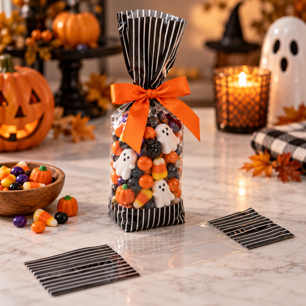 Printed Gusset Bags (like G2BKC shown above) are a perfect small gusset bag for a spooky treat or prize!