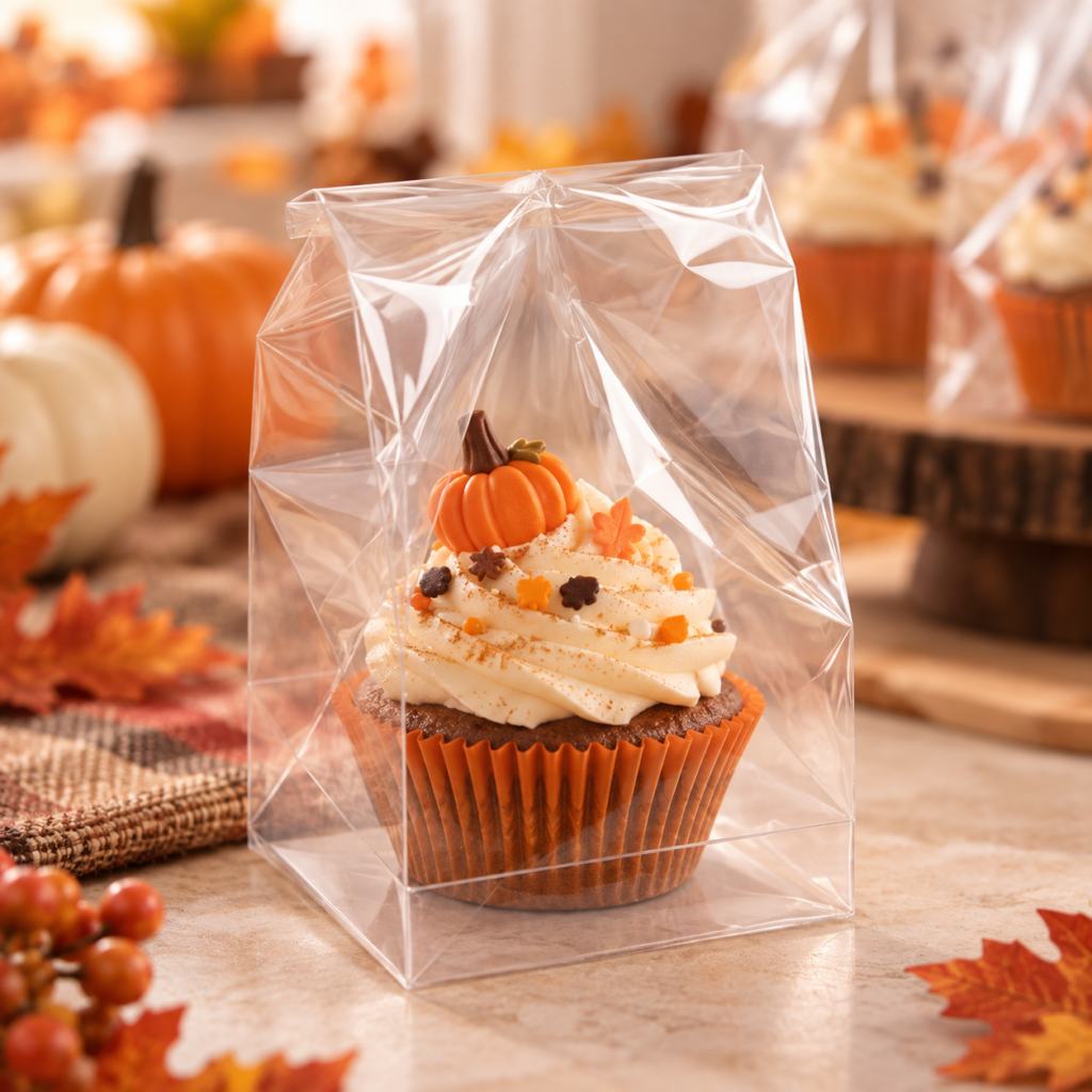 Cupcake Bag Sets (like our Jumbo Single Cupcake Bag Set CBG3 shown above) are perfect for markets, bakeries, and gifting!