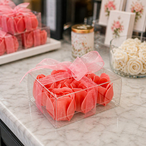 FB265 is a great options for packaging soaps. It's crystal clear structure shows off beatuiful designs.