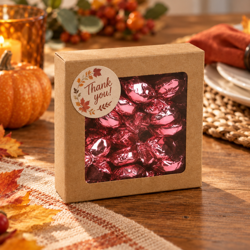 Gourmet caramels can be a delicious and beautiful gift! Let the caramels be the star with a Kraft Windowed Box like WKRG245 shown above.