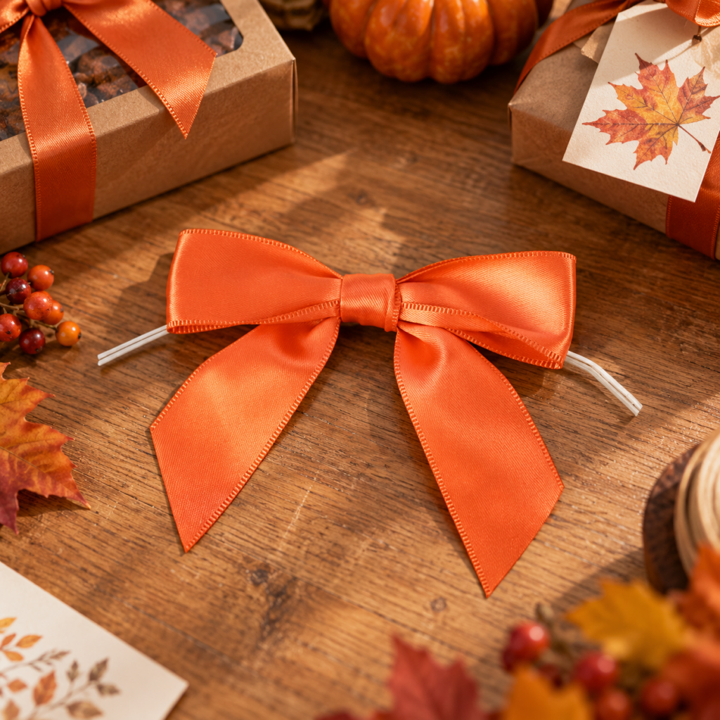 Pre-tied bows (like BOWOR shown above) are a great way to add a finishing touch to any gift! Available in a variety of colors.